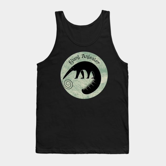 Giant Anteater-Green Background Tank Top by SunGraphicsLab